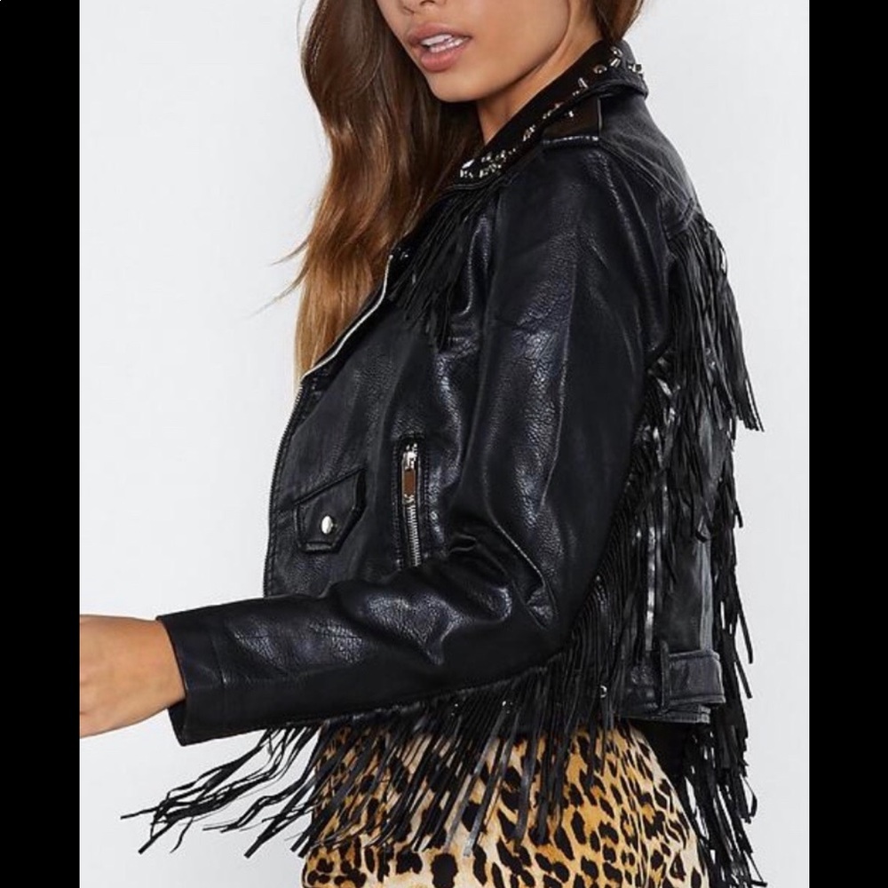 Nasty Gal Fringe Leather Jacket